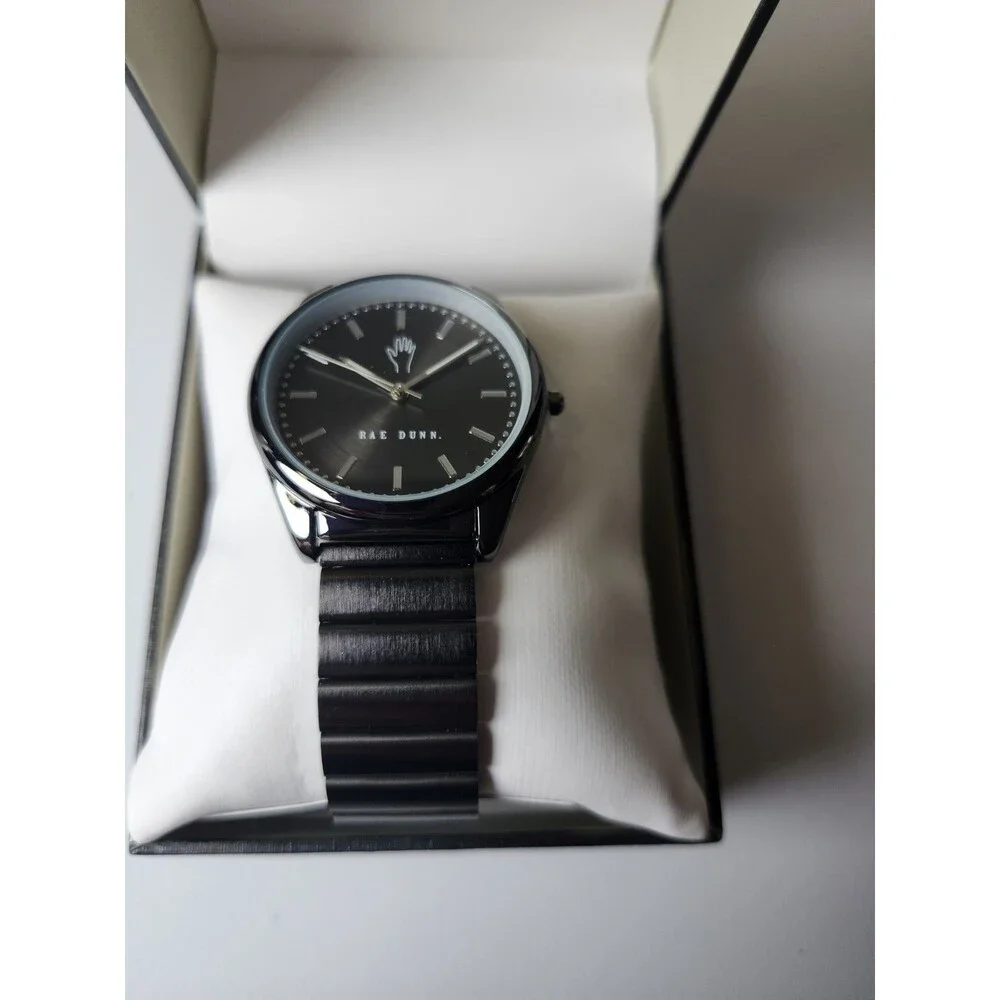 Rae Dunn Women's Round Face Black Watch